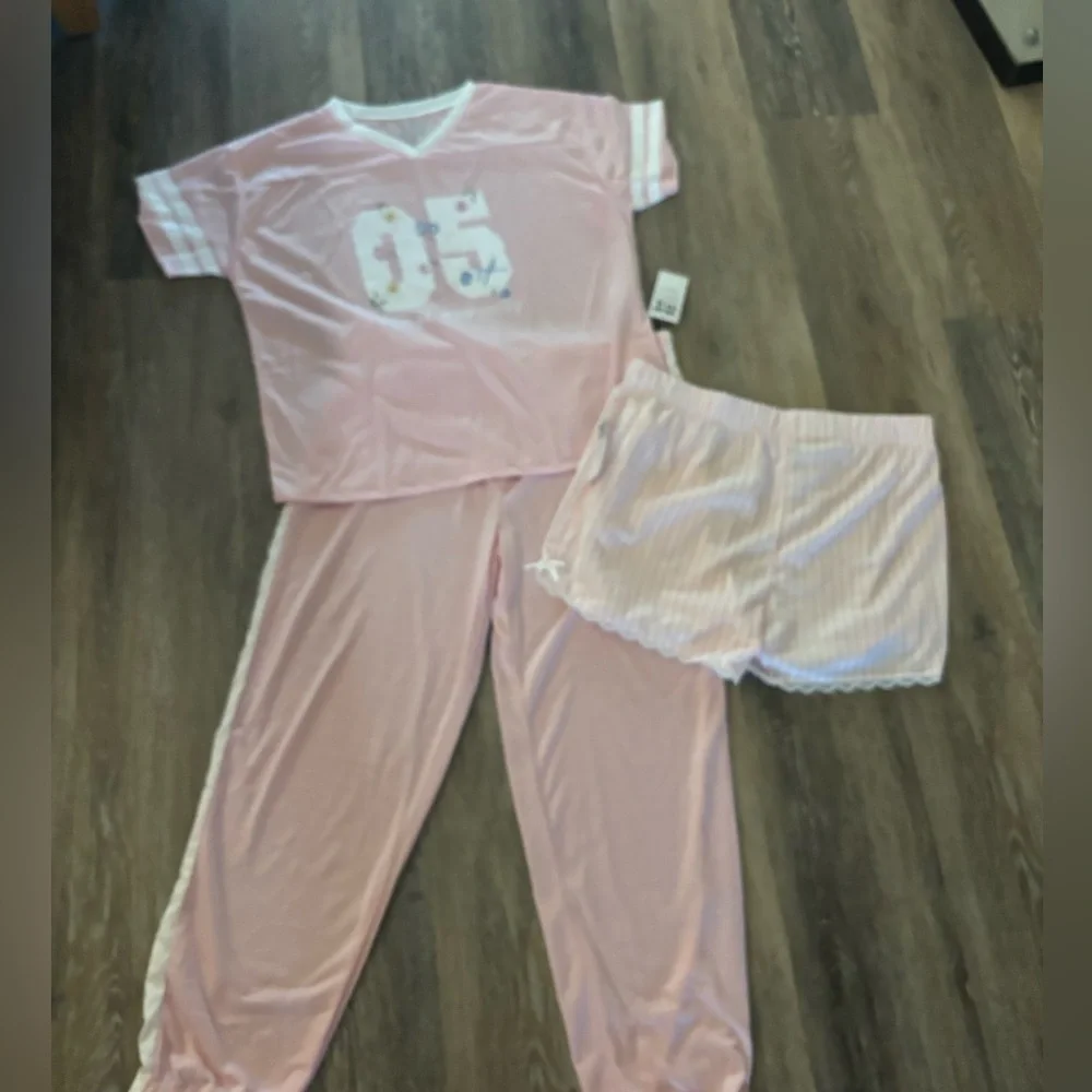 Girl’s Pink Pajama Set - 3-Piece Sleepwear by Sleep On It! Sz Large/XL